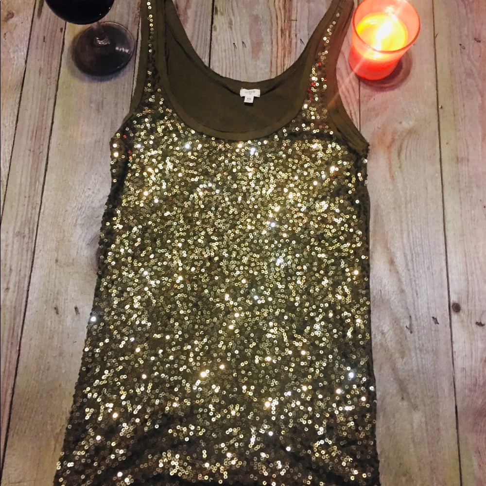 J Crew sequin tank top - Picture 2 of 8